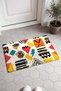 Cream-Red Boho Geometric Patterned Doormat, 40x60 cm, with Non-Slip Sole, Decorative - 2