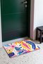 Yellow and Pink Cheerful Abstract Patterned Doormat, 40x60 cm, with Non-Slip Sole, Decorative - 3