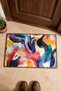 Purple and Yellow Watercolor Swirl-Patterned Doormat, 40x60 cm, with Non-Slip Sole, Decorative - 4