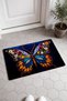 Blue and Orange Butterfly-Patterned Doormat, 40x60 cm, with Non-Slip Sole, Decorative - 2