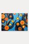 007 Door Mat with Blue and Orange Circle Pattern, 40x60 cm, Non-Slip Sole, Decorative - 5