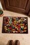 Colorful Butterfly Garden Pattern 604 Doormat, 40x60 cm, Non-Slip Sole, Decorative - 4