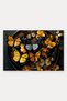 526 Yellow and Black Butterfly-Patterned Doormat, 40x60 cm, with Non-Slip Sole, Decorative - 5