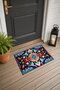 Red and Blue Flower Garden Turkish Rug-Floral Print 753 Doormat, 40x60 cm, with Non-Slip Sole - 3