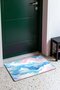 Blue and Pink Watercolor Cloud Wave Pattern Door Mat, 40x60 cm, Non-Slip Sole, Decorative - 3