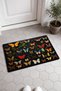 572 Orange and Blue Butterfly-Patterned Doormat, 40x60 cm, with Non-Slip Sole, Decorative - 2