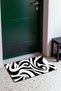 Black and White Wavy Op Art Patterned Doormat, 40x60 cm, with Non-Slip Sole, Decorative - 3