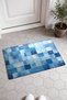 Blue-Toned Mosaic-Patterned Doormat, 40x60 cm, with Non-Slip Sole, Decorative - 2