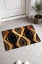 Black and Bronze Retro Wave Diamond-Patterned Doormat, 40x60 cm, with Non-Slip Sole, Decorative - 2