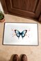 Blue Butterfly Patterned Doormat, 40x60 cm, with Non-Slip Sole, Decorative - 4
