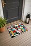 Colorful Pop Art Doodle Collage-Patterned Doormat, 40x60 cm, with Non-Slip Sole, Decorative