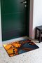 709 Orange and Blue Butterfly-Patterned Doormat, 40x60 cm, with Non-Slip Sole, Decorative - 3