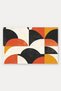 Cream, Orange, and Black Retro Patterned Doormat, 40x60 cm, with Non-Slip Sole, Decorative - 5