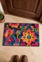Navy and Fuchsia Baroque Floral Print Doormat, 40x60 cm, with Non-Slip Sole, Decorative - 4