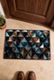 Blue and Brown Geometric Patterned 035 Doormat, 40x60 cm, Non-Slip Sole, Decorative - 4