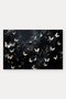 529 Black and White Butterfly-Patterned Doormat, 40x60 cm, with Non-Slip Sole, Decorative - 5