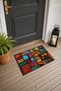 Colorful Mosaic Checked Patchwork-Patterned Doormat, 40x60 cm, with Non-Slip Sole, Decorative