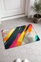 Black and Pink Diagonal Brushstroke Patterned Doormat, 40x60 cm, with Non-Slip Sole, Decorative - 2