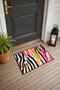 Pink Gold Zebra-Striped Pattern Doormat, 40x60 cm, with Non-Slip Sole, Decorative