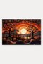 Orange Circular Landscape-Patterned Doormat, 40x60 cm, with Non-Slip Sole, Decorative - 5