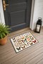 Orange Butterfly Collection Patterned Doormat, 40x60 cm, with Non-Slip Sole, Decorative