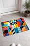 Memphis-Style Colorful Collage-Patterned Doormat, 40x60 cm, with Non-Slip Sole, Decorative - 2