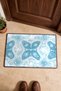 Baby Blue Symmetrical Fluid Pattern Doormat, 40x60 cm, with Non-Slip Sole, Decorative - 4
