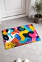Colorful Pop Art Zebra-Print Doormat, 40x60 cm, with Non-Slip Sole, Decorative - 2