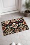 Black and Brown Kilim Rug-Patterned Doormat, 40x60 cm, with Non-Slip Sole, Decorative - 2