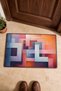 Pink and Blue Abstract Patterned 919 Doormat, 40x60 cm, Non-Slip Sole, Decorative - 4