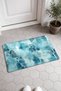 Turquoise Watercolor Leopard Print Doormat, 40x60 cm, with Non-Slip Sole, Decorative - 2