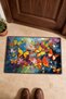 Yellow and Orange Butterfly-Patterned Doormat, 40x60 cm, with Non-Slip Sole, Decorative - 4