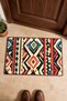 Red and Blue Aztec Diamond Stripe Pattern Door Mat, 40x60 cm, Non-Slip Sole, Decorative - 4