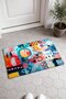 Turquoise Coral Naive Patterns Door Mat, 40x60 cm, Non-Slip Sole, Decorative - 2