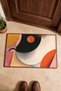 Peach-Colored Door Mat with Black Minimal Patterned Circle, 40x60 cm, Non-Slip Sole, Decorative - 4