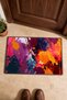 Burgundy and Orange Graffiti-Patterned Doormat, 40x60 cm, with Non-Slip Sole, Decorative - 4