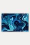 Midnight Blue Turquoise Fluid Art Patterned Doormat, 40x60 cm, with Non-Slip Sole, Decorative - 5