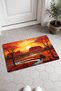 Red and Orange Landscape-Patterned Doormat, 40x60 cm, with Non-Slip Sole, Decorative - 4