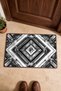 Black and White Geometric Patterned 941 Doormat, 40x60 cm, Non-Slip Sole, Decorative - 4