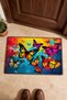 Colorful Butterflies Dancing Patterned Doormat, 40x60 cm, Non-Slip Sole, Decorative - 4