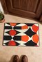 Orange and Black Retro Geometric Patterned Doormat, 40x60 cm, with Non-Slip Sole, Decorative - 4