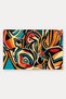 Orange and Turquoise Cubist Abstract Patterned Doormat, 40x60 cm, with Non-Slip Sole, Decorative - 5