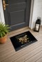 515 Yellow and White Butterfly-Patterned Doormat, 40x60 cm, with Non-Slip Sole, Decorative