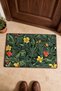 Dark Green and Yellow Floral Print Doormat, 40x60 cm, with Non-Slip Sole, Decorative - 4