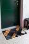 Black and Copper Cross-Striped Geometric Patterned Door Mat, 40x60 cm, with Non-Slip Sole, Decorative - 3