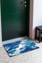 Navy Blue and White Brushstroke Wave-Patterned Doormat, 40x60 cm, with Non-Slip Sole, Decorative - 3