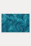 Petrol Blue Wavy Textured Patterned Doormat, 40x60 cm, with Non-Slip Sole, Decorative - 5