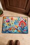 Colorful Flower Garden Turkish Rug-Floral Print 724 Doormat, 40x60 cm, with Non-Slip Sole