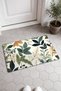 Green and Yellow Botanical-Patterned Doormat, 40x60 cm, with Non-Slip Sole, Decorative - 2