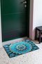 Turquoise Embossed Mandala Turkish Rug-Patterned Doormat, 40x60 cm, with Non-Slip Sole - 2